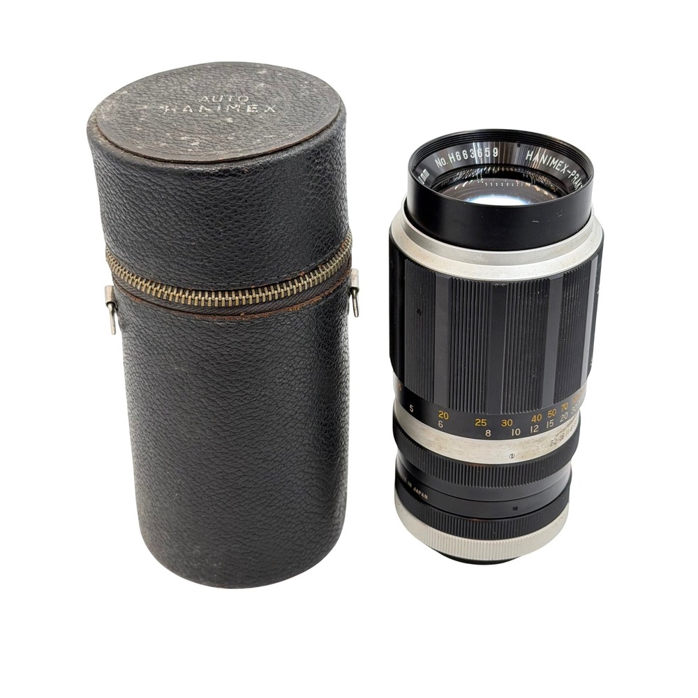 Hanimex Praktica 200mm f4.5 Tele-Auto M42 Mount Lens with Case Japan H663659